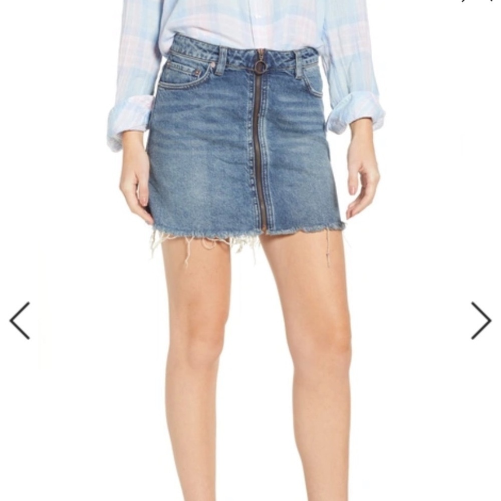 We the Free FREE PEOPLE Zip It Up Denim Mini Skirt